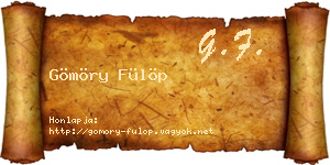 Gömöry Fülöp névjegykártya